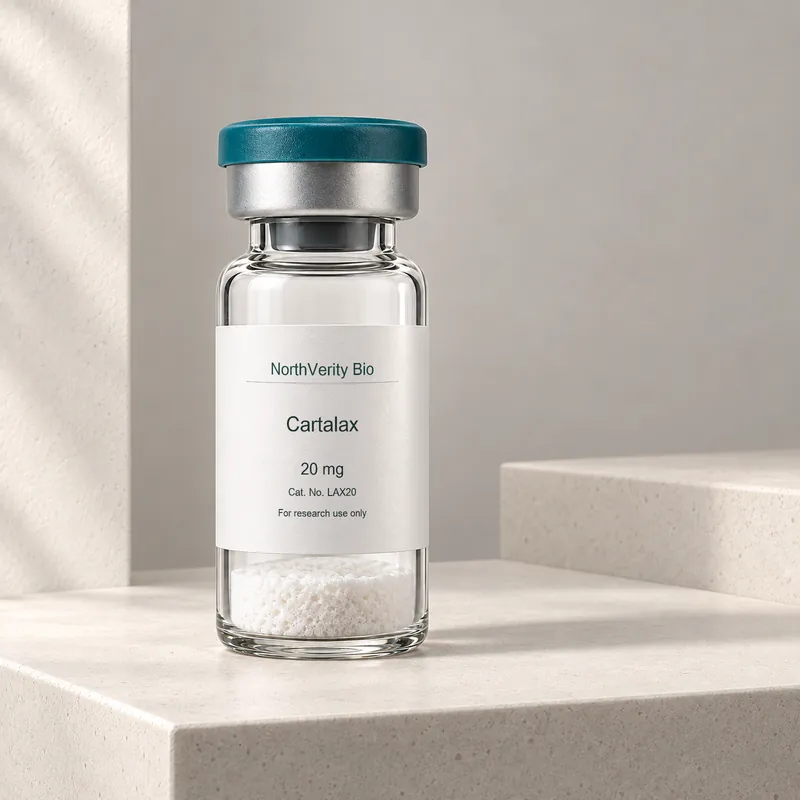 Cartalax 20 mg × 10 vials · LAX20 · Catalog illustration—not an actual packaging photo.