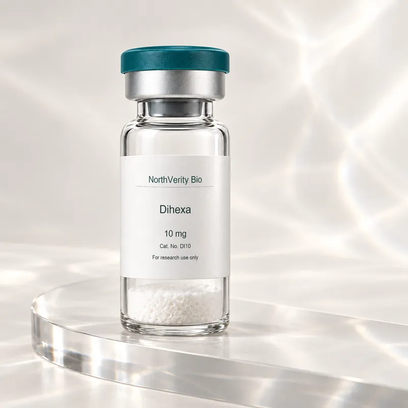 Dihexa 10 mg × 10 vials · DI10 · Catalog illustration—not an actual packaging photo.