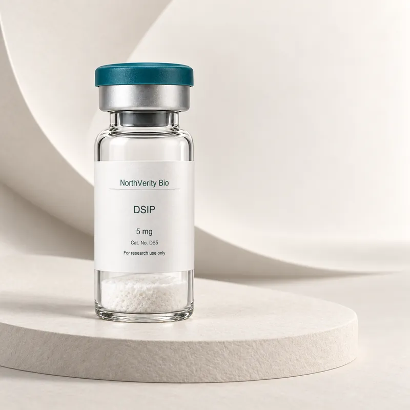 DSIP 5 mg × 10 vials · DS5 · Catalog illustration—not an actual packaging photo.