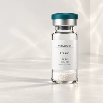 ⁨Epitalon⁩ 50 mg × 10 قوارير · ⁨ET50⁩ · رسم توضيحي وليس صورة للتغليف الفعلي.