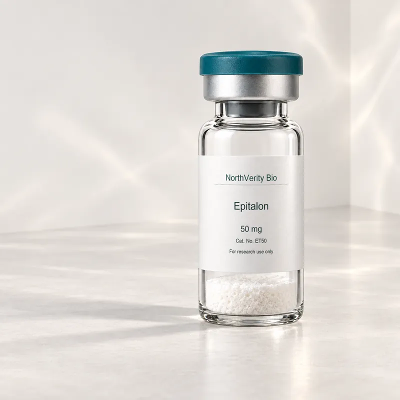 Epitalon 50 mg × 10 flacons · ET50 · Illustration, pas une photo du conditionnement réel.