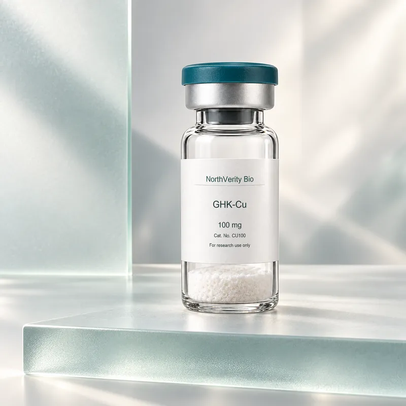 GHK-Cu 100 mg × 10 瓶 · CU100 · 目录示意图，非实际包装实拍。