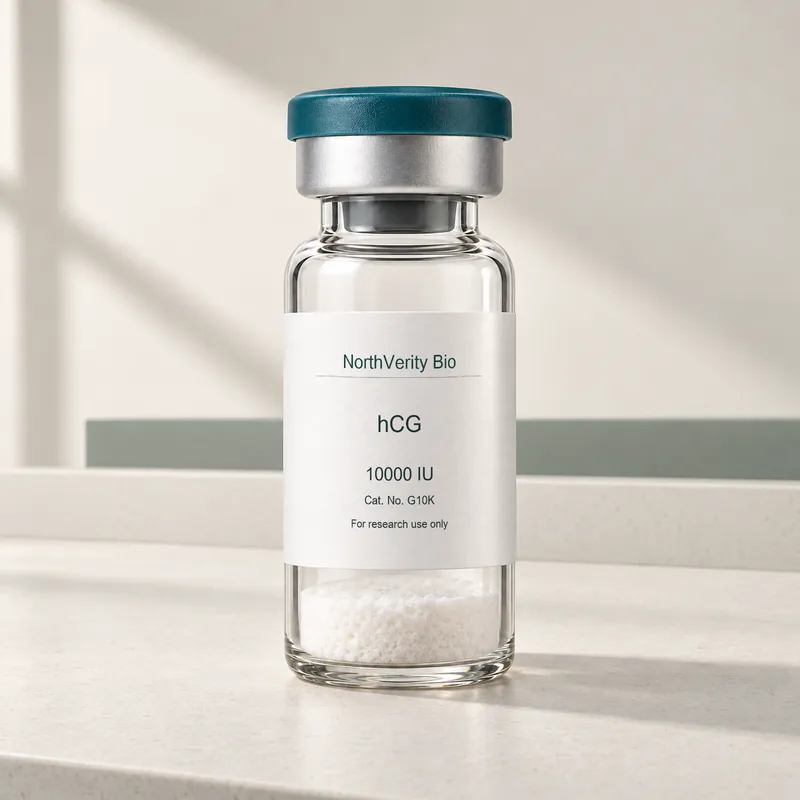 hCG 10000 IU × 10 vials · G10K · Catalog illustration—not an actual packaging photo.