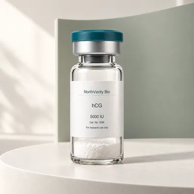⁨hCG⁩ 5000 IU × 10 قوارير · ⁨G5K⁩ · رسم توضيحي وليس صورة للتغليف الفعلي.