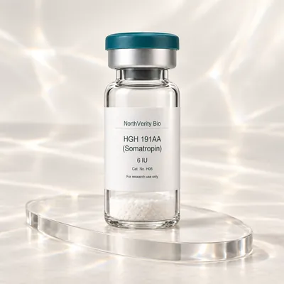 HGH 191AA (Somatropin) 6 IU × 10 Fläschchen · H06 · Katalogillustration, kein Foto der tatsächlichen Verpackung.