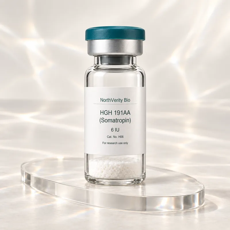 HGH 191AA (Somatropin) 6 IU × 10 vials · H06 · Catalog illustration—not an actual packaging photo.