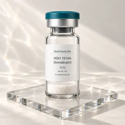 HGH 191AA (Somatropin) 12 IU × 10 Fläschchen · H12 · Katalogillustration, kein Foto der tatsächlichen Verpackung.