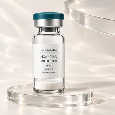 HGH 191AA (Somatropin) 15 IU × 10 Fläschchen · H15 · Katalogillustration, kein Foto der tatsächlichen Verpackung.