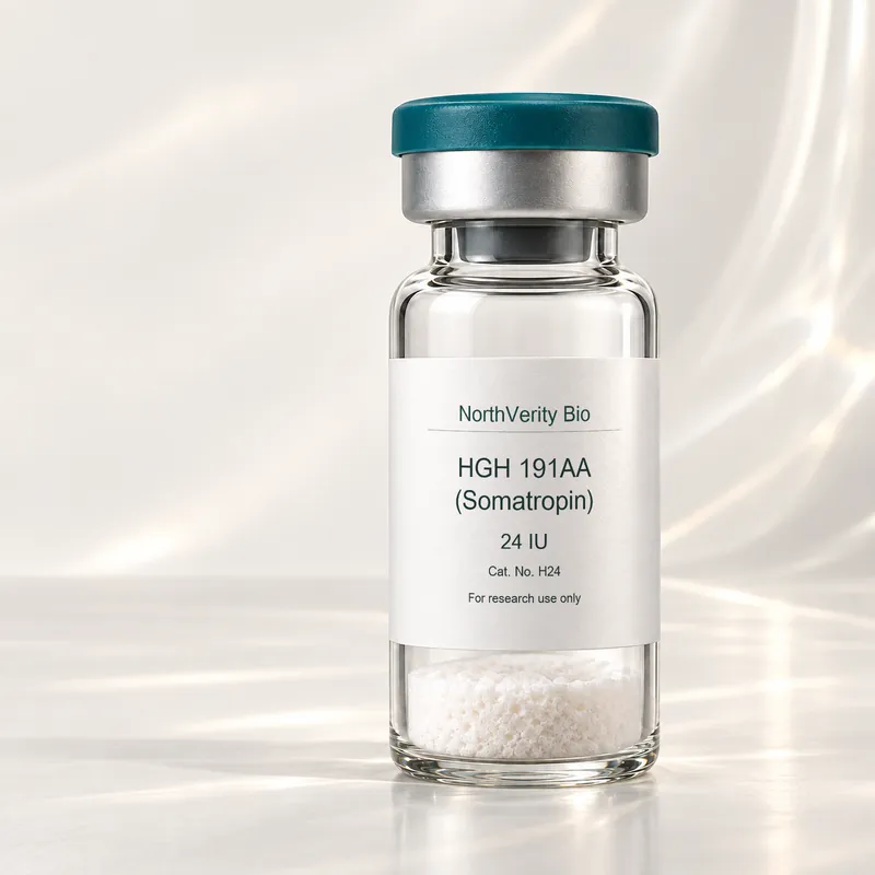 HGH 191AA (Somatropin) 24 IU × 10 vials · H24 · Catalog illustration—not an actual packaging photo.