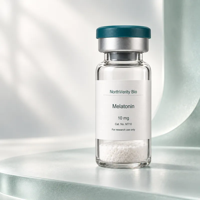 Melatonin 10 mg × 10 Fläschchen · MT10 · Katalogillustration, kein Foto der tatsächlichen Verpackung.