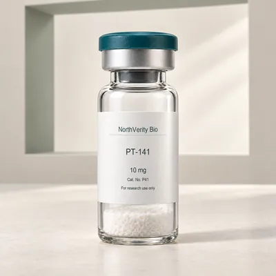 PT-141 10 mg × 10 Fläschchen · P41 · Katalogillustration, kein Foto der tatsächlichen Verpackung.
