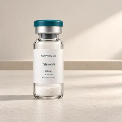 Retatrutide 60 mg × 10 vials · RT60 · Catalog illustration—not an actual packaging photo.