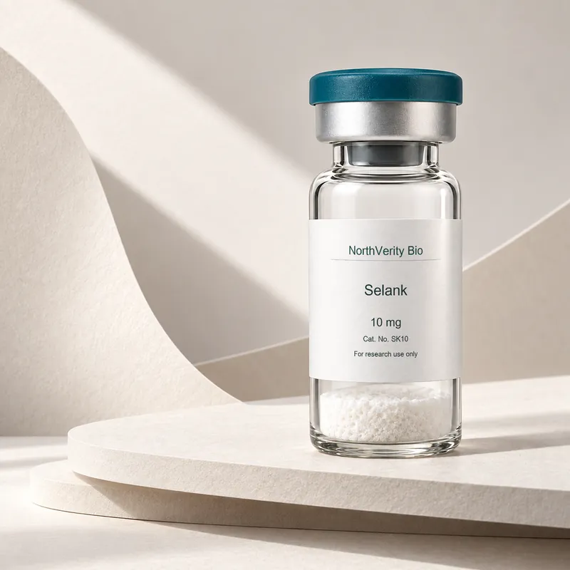 Selank 10 mg × 10 vials · SK10 · Catalog illustration—not an actual packaging photo.