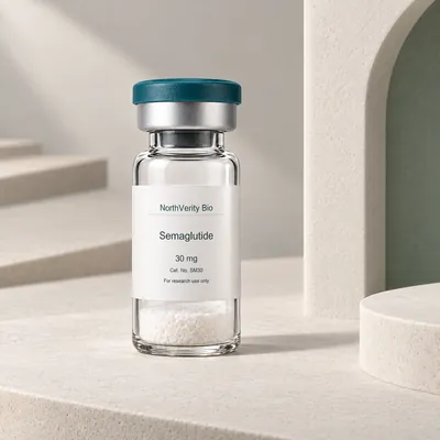 ⁨Semaglutide⁩ 30 mg × 10 قوارير · ⁨SM30⁩ · رسم توضيحي وليس صورة للتغليف الفعلي.