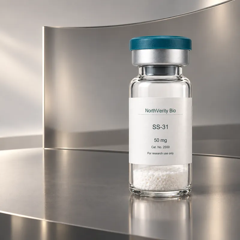 SS-31 50 mg × 10 vials · 2S50 · Catalog illustration—not an actual packaging photo.
