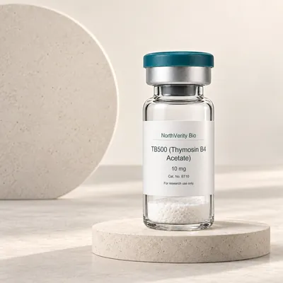 TB500 (Thymosin B4 Acetate) 10 mg × 10 Fläschchen · BT10 · Katalogillustration, kein Foto der tatsächlichen Verpackung.