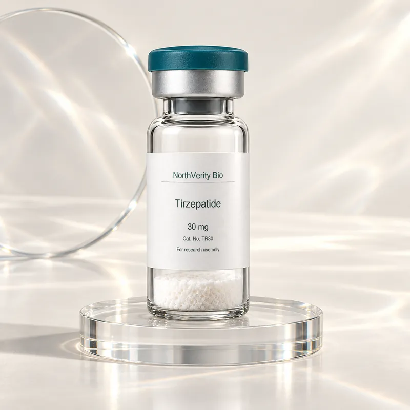 ⁨Tirzepatide⁩ 30 mg × 10 قوارير · ⁨TR30⁩ · رسم توضيحي وليس صورة للتغليف الفعلي.