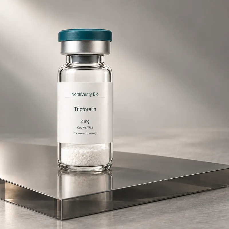 Triptorelin 2 mg × 10 Fläschchen · TRI2 · Katalogillustration, kein Foto der tatsächlichen Verpackung.