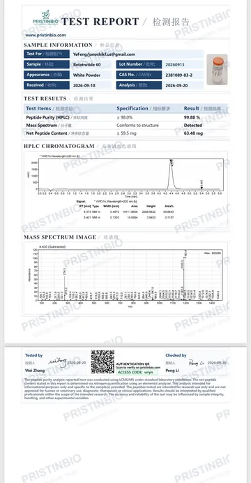 Retatrutide 60 mg · COA-1Awryn-K-14