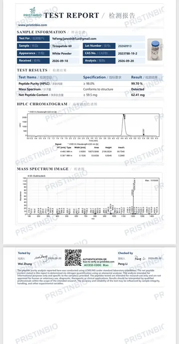 Tirzepatide 60 mg · COA-1ABLes-K-14