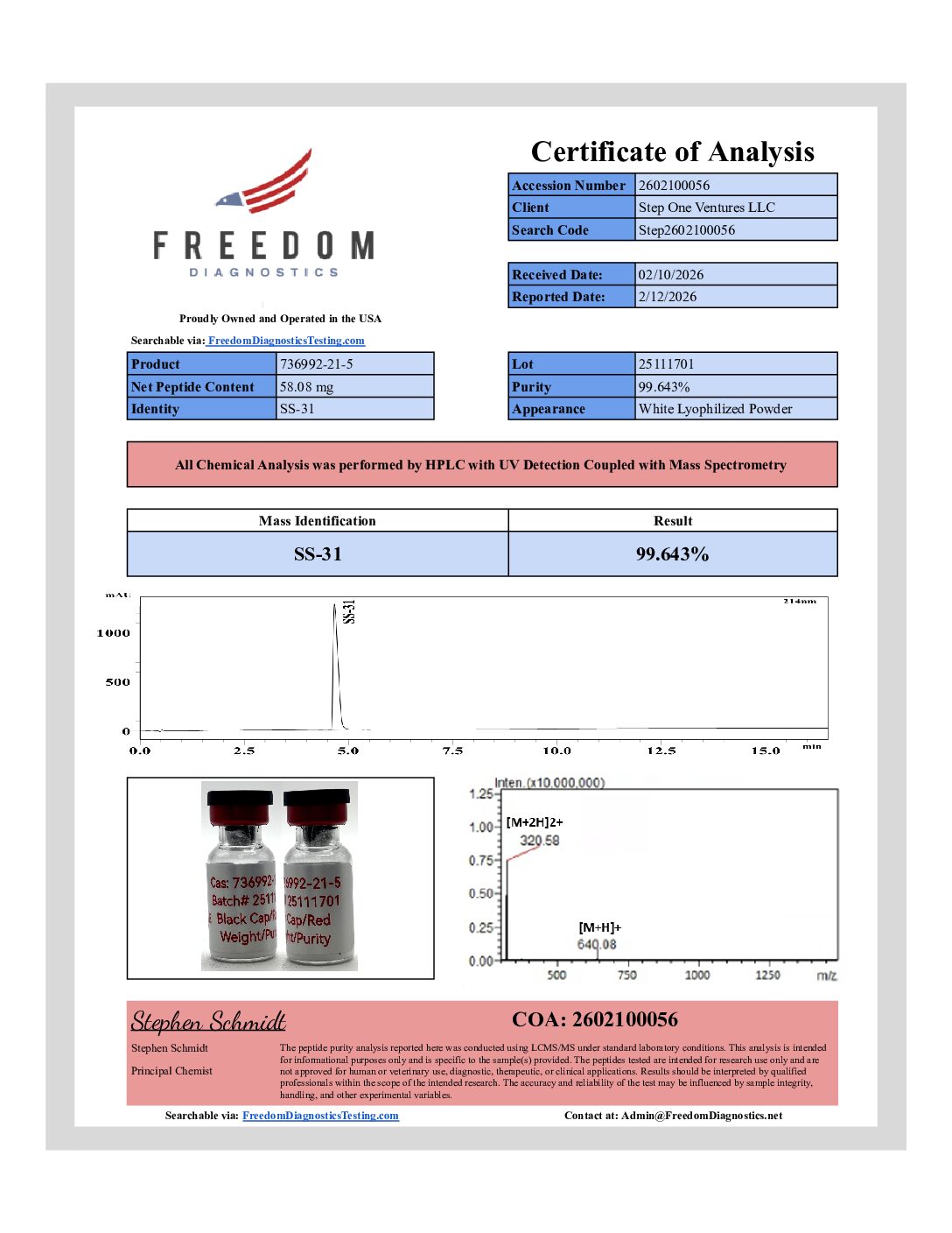 Original 736992-21-5 sample report, 2602100056